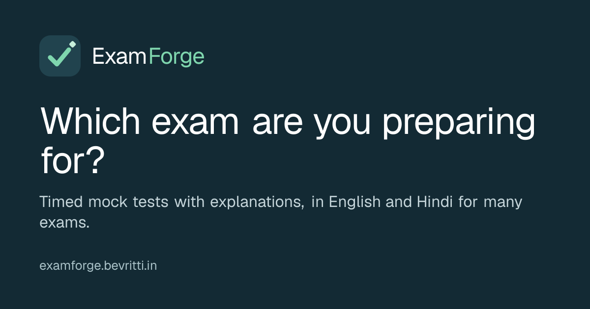 ExamForge — Timed mock tests for government exams